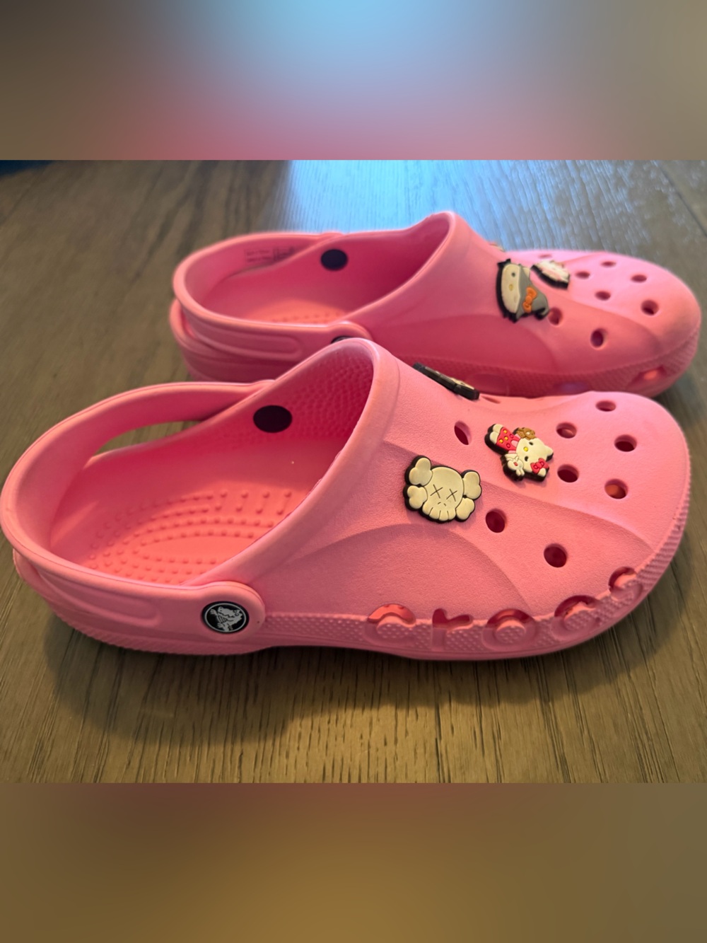 CROCS Women’s Pink Classic Clog with Hello Kitty Charms